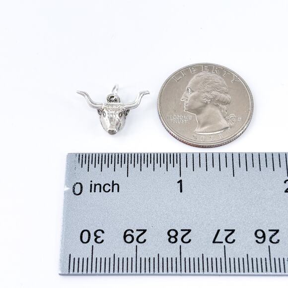 Vintage Sterling Silver 925 Longhorn Pendant | Western Charm - Picture 7 of 7
